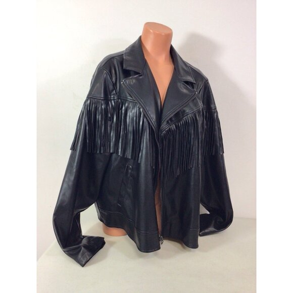 torrid Jackets & Blazers - Torrid Faux Leather Jacket Coat Fringe Detail Womens 4X New